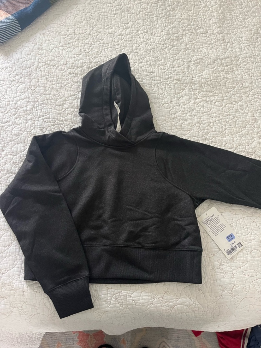 Lululemon Black Loungefull Cropped Hoodie